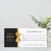 Elegant Chic Black Gold Business Gift Certificate (スタンド正面)