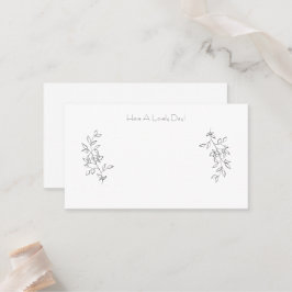 Elegant Chic Black & White Botanical Leaves Cards プレイスカード