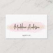 Elegant Chic Blush Pink Gold Glitter Hair stylist ロイヤリティカード (正面)