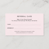 Elegant Chic Blush Pink Gold Glitter Hair stylist  紹介カード (裏面)