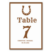 Elegant & Chic Boho Western Cowboy Wedding テーブルナンバー (正面)