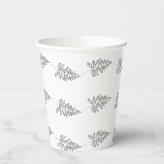 Elegant Chic Botanical Leave Line Art Cup 紙コップ (左)