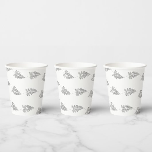 Elegant Chic Botanical Leave Line Art Cup 紙コップ (複数)