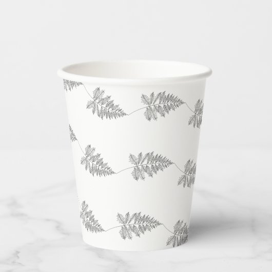 Elegant Chic Botanical Leave Line Art Cup 紙コップ (正面)