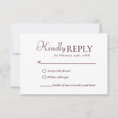 Elegant & Chic Burgundy wedding RSVP Card (正面)
