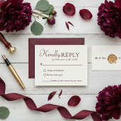 Elegant & Chic Burgundy wedding RSVP Card
