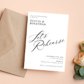 Elegant Chic Calligraphy Rehearsal Dinner  招待状