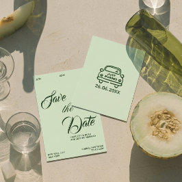 Elegant Chic Creamy Sage Green Old Money Wedding セーブザデート