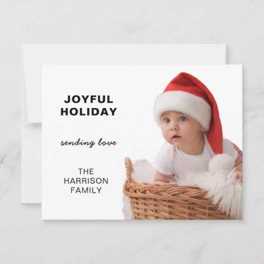 Elegant Chic Design for Happy Holiday Greetings シーズンカード (正面)