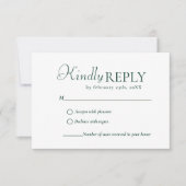 Elegant & Chic Emerald Green Green wedding RSVP Ca (正面)