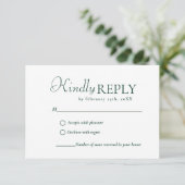 Elegant & Chic Emerald Green Green wedding RSVP Ca (スタンド正面)