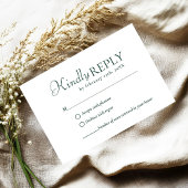 Elegant & Chic Emerald Green Green wedding RSVP Ca