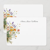 Elegant Chic Floral Note Card ノートカード (正面/裏面)
