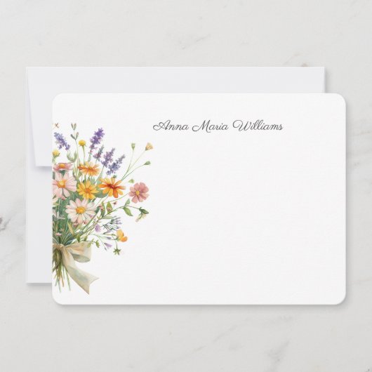 Elegant Chic Floral Note Card ノートカード (正面)