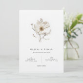 Elegant Chic Flower Minimalist Wedding  招待状 (スタンド正面)