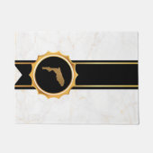 Elegant Chic Gold & Black Florida State Map ドアマット (正面)