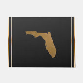 Elegant Chic Gold & Black Florida State Map ドアマット (正面)
