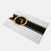 Elegant Chic Gold & Black Florida State Map ドアマット (アングル)