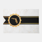 Elegant Chic Gold & Black Florida State Map ドアマット (正面)