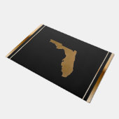Elegant Chic Gold & Black Florida State Map ドアマット (アングル)