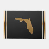 Elegant Chic Gold & Black Florida State Map ドアマット (正面)