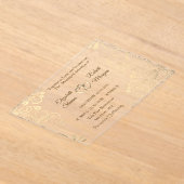 Elegant Chic Gold Flowers Wedding Invitation アクリル招待状 (レイダウン)