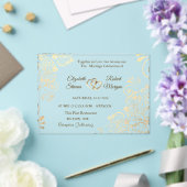 Elegant Chic Gold Flowers Wedding Invitation アクリル招待状 (インサイチュ (ウェディング))