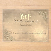 Elegant Chic Gold Frame  RSVP Card アクリル招待状 (正面)