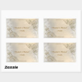 Elegant Chic Gold Frame Thank You 長方形シール (シート)