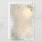 Elegant Chic Gold Frame Wedding Menu Card (裏面)