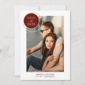 Elegant Chic Gold Red Photo Sophisticated Wedding (正面)