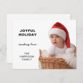 Elegant Chic “Happy Holidays” Photo Greeting シーズンカード (正面/裏面)