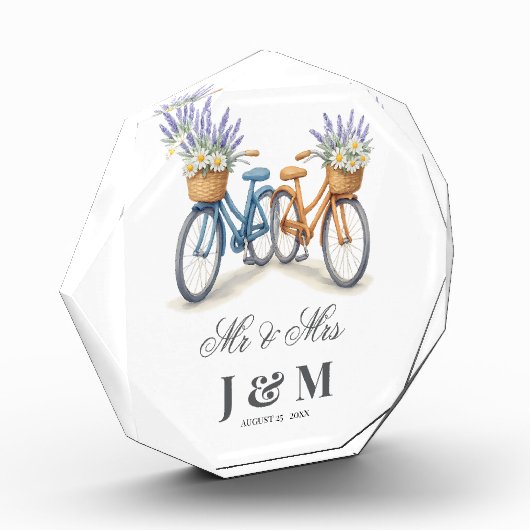 Elegant Chic Keepsake Newlyweds Gift Bride Groom  フォトブロック (左)