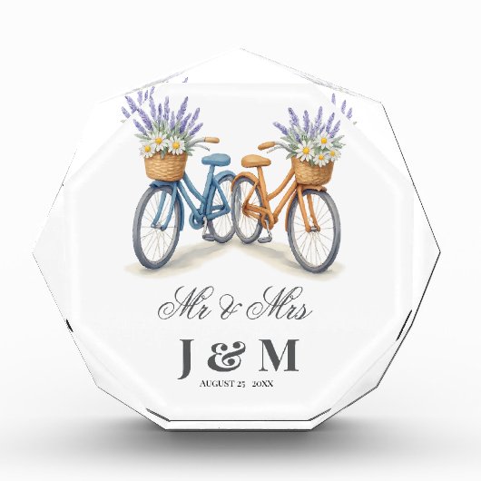 Elegant Chic Keepsake Newlyweds Gift Bride Groom フォトブロック (正面)