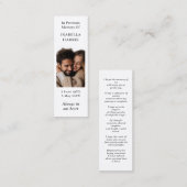 Elegant Chic Memorial Mini Favor Design スキニー名刺 (正面/裏面)
