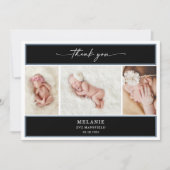 Elegant Chic Minimal Baby Photo Thank You Card 招待状 (正面)