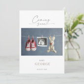 Elegant Chic Minimal Pregnancy Announcement Card 招待状 (スタンド正面)