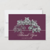 Elegant Chic Modern Black White Orchid Thank You サンキューカード (正面)