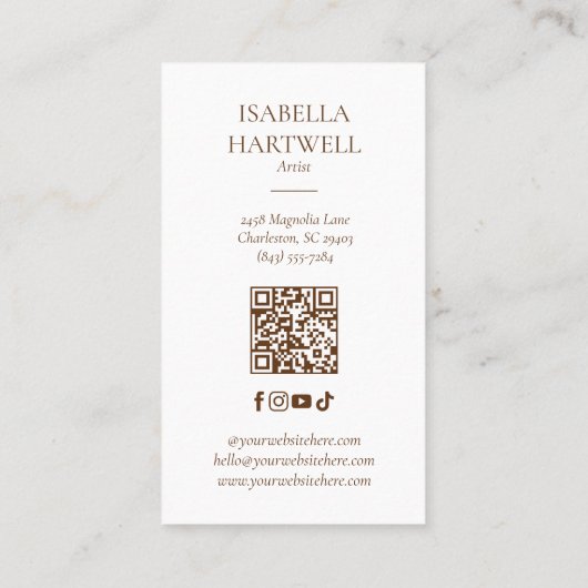 Elegant Chic Modern Luxury Botanical Fern Greenery 名刺 (裏面)