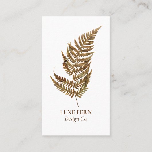 Elegant Chic Modern Luxury Botanical Fern Greenery 名刺 (正面)