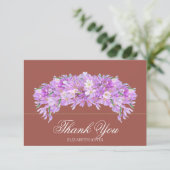 Elegant Chic Purple Crocus Bridal Shower Thank You サンキューカード (スタンド正面)