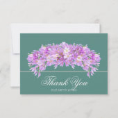 Elegant Chic Purple Crocus Bridal Shower Thank You サンキューカード (正面)