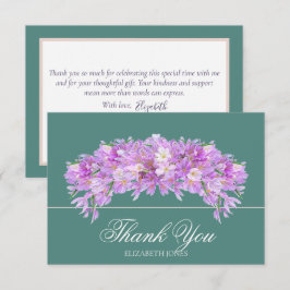 Elegant Chic Purple Crocus Bridal Shower Thank You サンキューカード