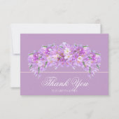 Elegant Chic Purple Crocus Bridal Shower Thank You サンキューカード (正面)