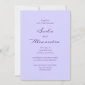 Elegant Chic Purple Lavender 招待状 (正面)