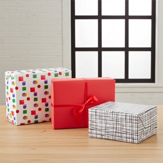 Elegant Chic Red, Colorful, and Black and White ラッピングペーパーシート
