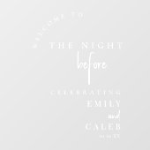 Elegant Chic Rehearsal Dinner Mirror Welcome Sign  ウィンドウサイン (シート)