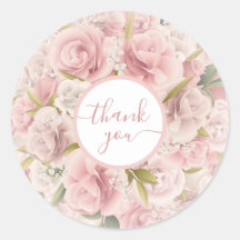 Elegant Chic Romantic Thank You Rose Floral  