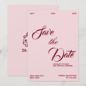 Elegant Chic Soft Pink Old Money Wedding セーブザデート (正面/裏面)