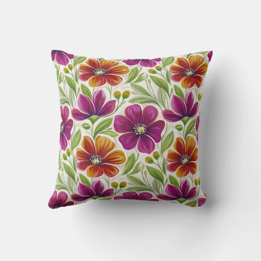 Elegant Chic Spring Floral Monogram クッション (裏面)